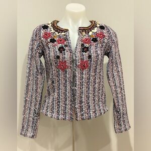 Embroidered Women's Blazer with Floral Accents
